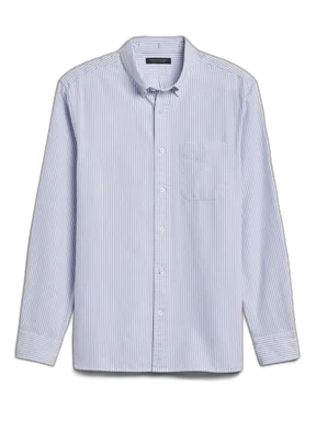 Striped Oxford shirt demonstrating smart outfit generation